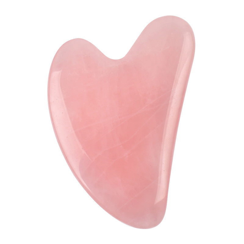 Natural Rose Quartz Gua Sha Facial Massage Tool