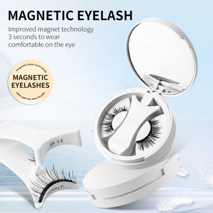 Magnetic(Glue-free) False Eyelashes Natural Makeup Tools With Applicator+Storage Case(with Mirror)