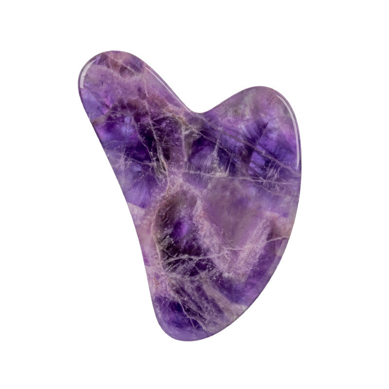 Amethyst Roller & Heart Shape Gua Sha Massager Tools Set