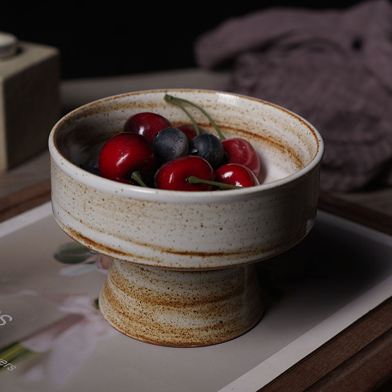 Retro Ceramic High-Footed Bowl