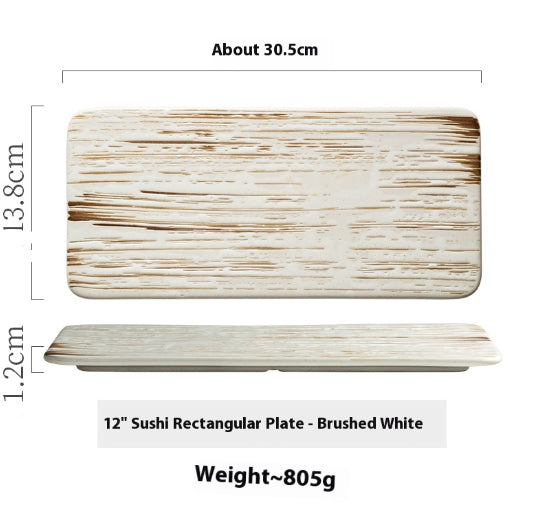 Japanese Porcelain Rectangular Sushi Plate