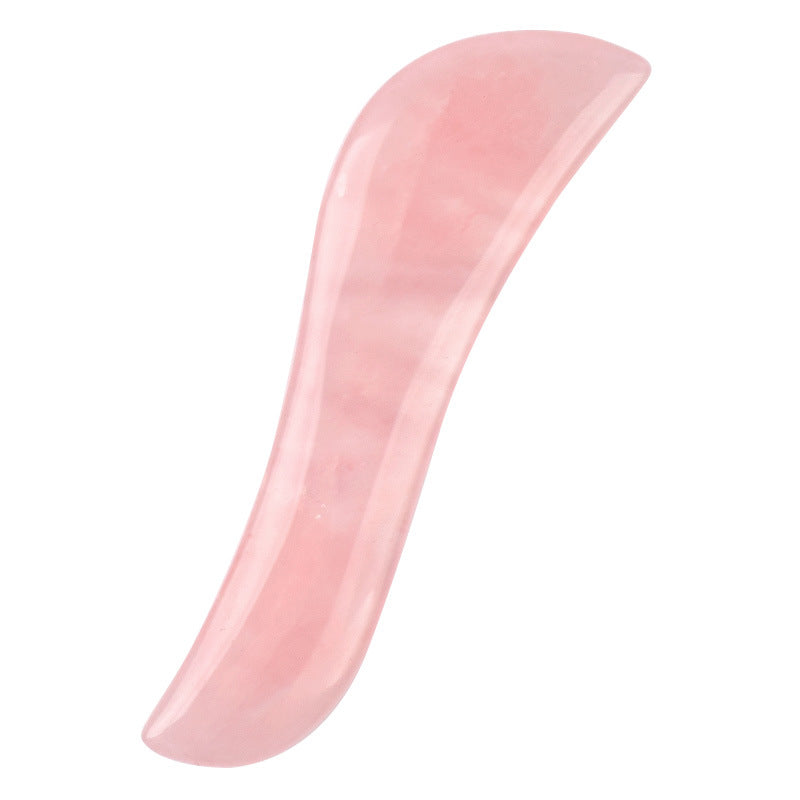 Natural Rose Quartz Gua Sha Facial Massage Tool