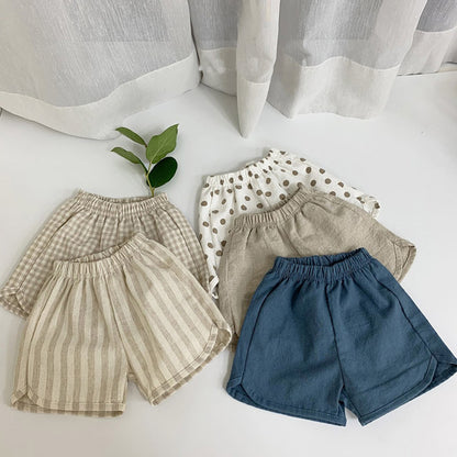 100% Cotton Kids Korean Style Shorts - Unisex Class A Breathable Summer Bottoms