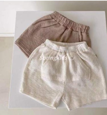 Korean Style Ribbed Cotton Baby Bodysuit & Summer Lounge Set - Unisex Neutral Infant Wear