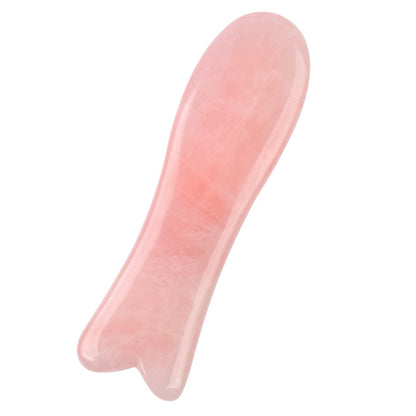 Natural Rose Quartz Gua Sha Facial Massage Tool
