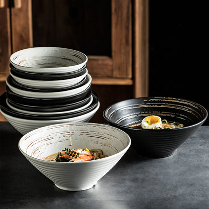 Japanese Style Ceramic Ramen Bowl Set with Chopsticks & Spoon