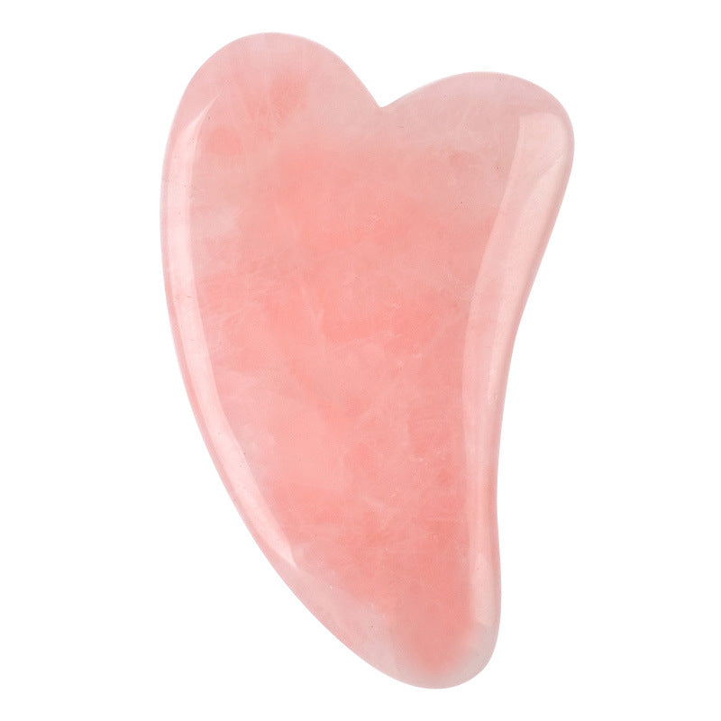 Natural Rose Quartz Gua Sha Facial Massage Tool