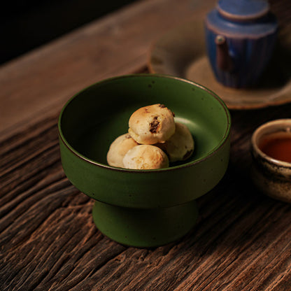 Retro Ceramic High-Footed Bowl