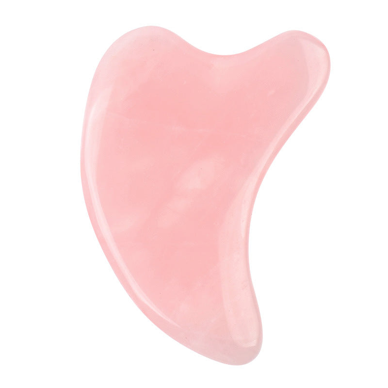 Natural Rose Quartz Gua Sha Facial Massage Tool