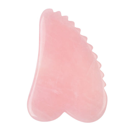 Natural Rose Quartz Gua Sha Facial Massage Tool