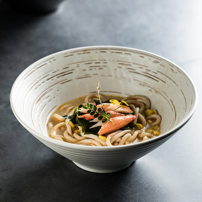 Japanese Style Ceramic Ramen Bowl Set with Chopsticks & Spoon
