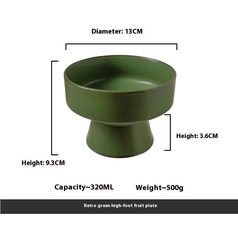 Retro Ceramic High-Footed Bowl