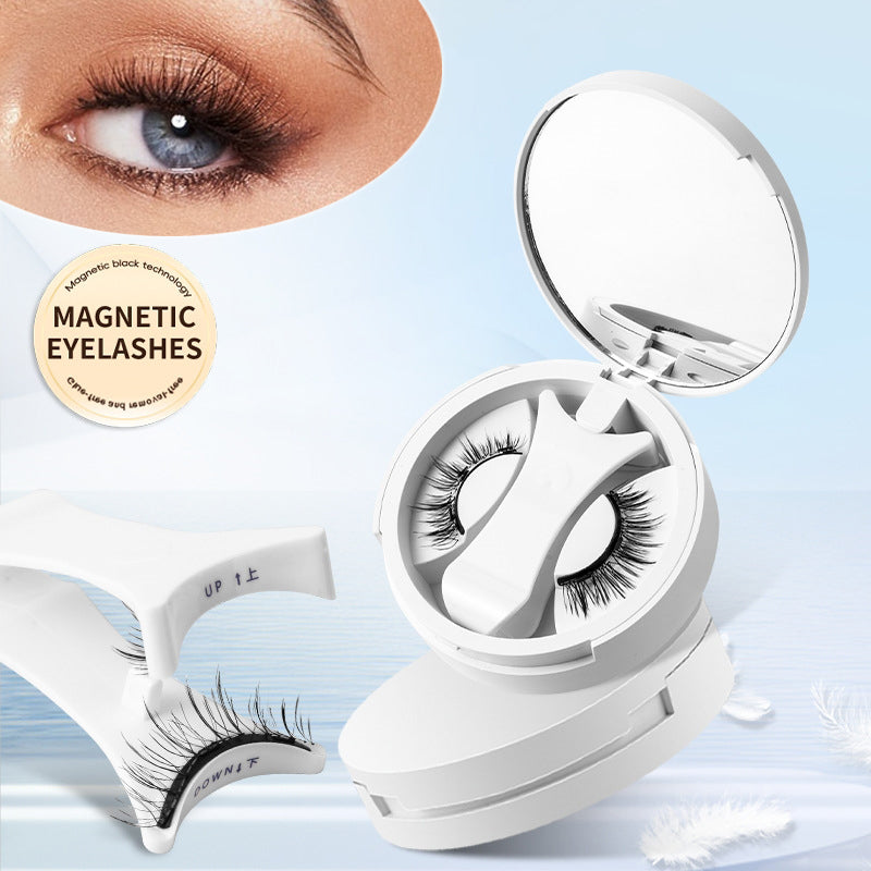 Magnetic(Glue-free) False Eyelashes Natural Makeup Tools With Applicator+Storage Case(with Mirror)