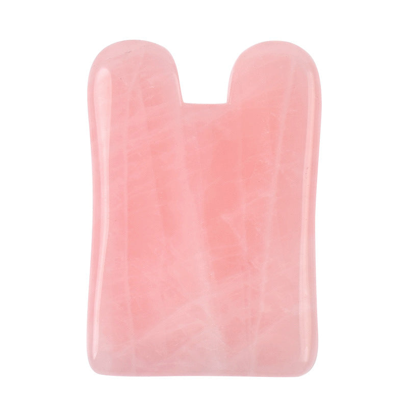 Natural Rose Quartz Gua Sha Facial Massage Tool