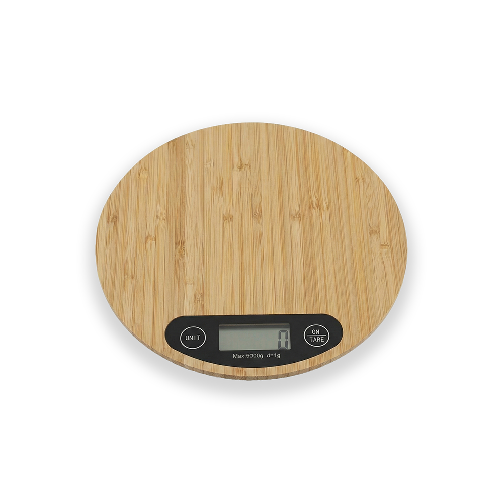 Bamboo Digital Kitchen Scale (5kg/1g) - Electronic Food Weighing Scale for Baking & Cooking