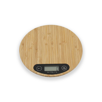 Bamboo Digital Kitchen Scale (5kg/1g) - Electronic Food Weighing Scale for Baking & Cooking