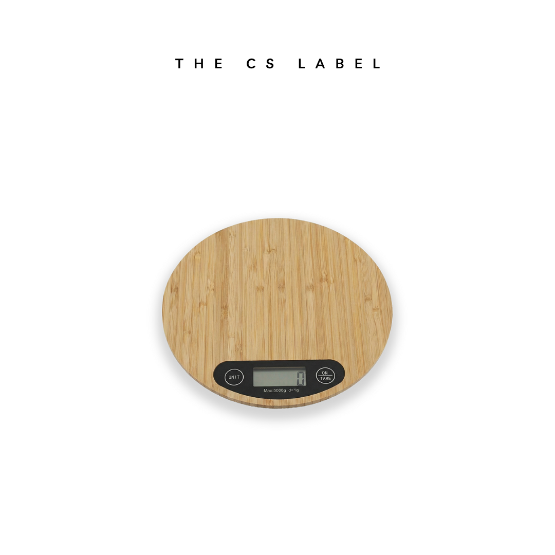 Bamboo Digital Kitchen Scale (5kg/1g) - Electronic Food Weighing Scale for Baking & Cooking