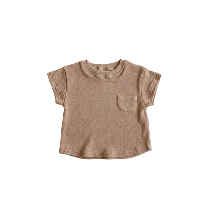 Korean Style Ribbed Cotton Baby Bodysuit & Summer Lounge Set - Unisex Neutral Infant Wear