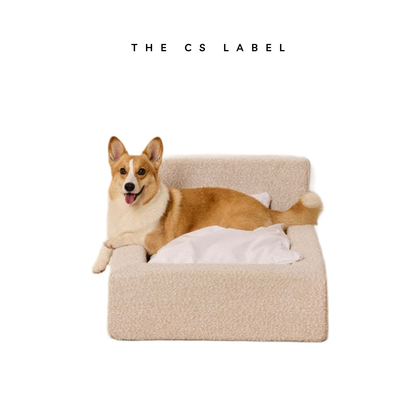 Pet Dog Bed - Bouclé Fabric Rectangular Thickened Mattress (Marshmallow)