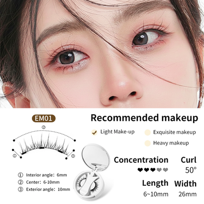 Magnetic(Glue-free) False Eyelashes Natural Makeup Tools With Applicator+Storage Case(with Mirror)