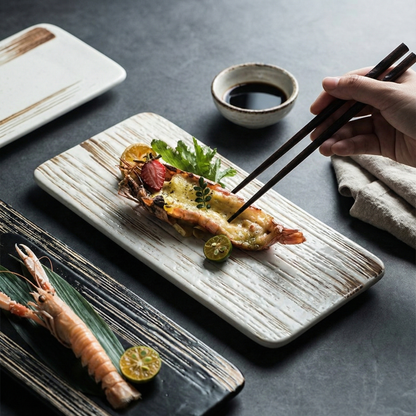 Japanese Porcelain Rectangular Sushi Plate