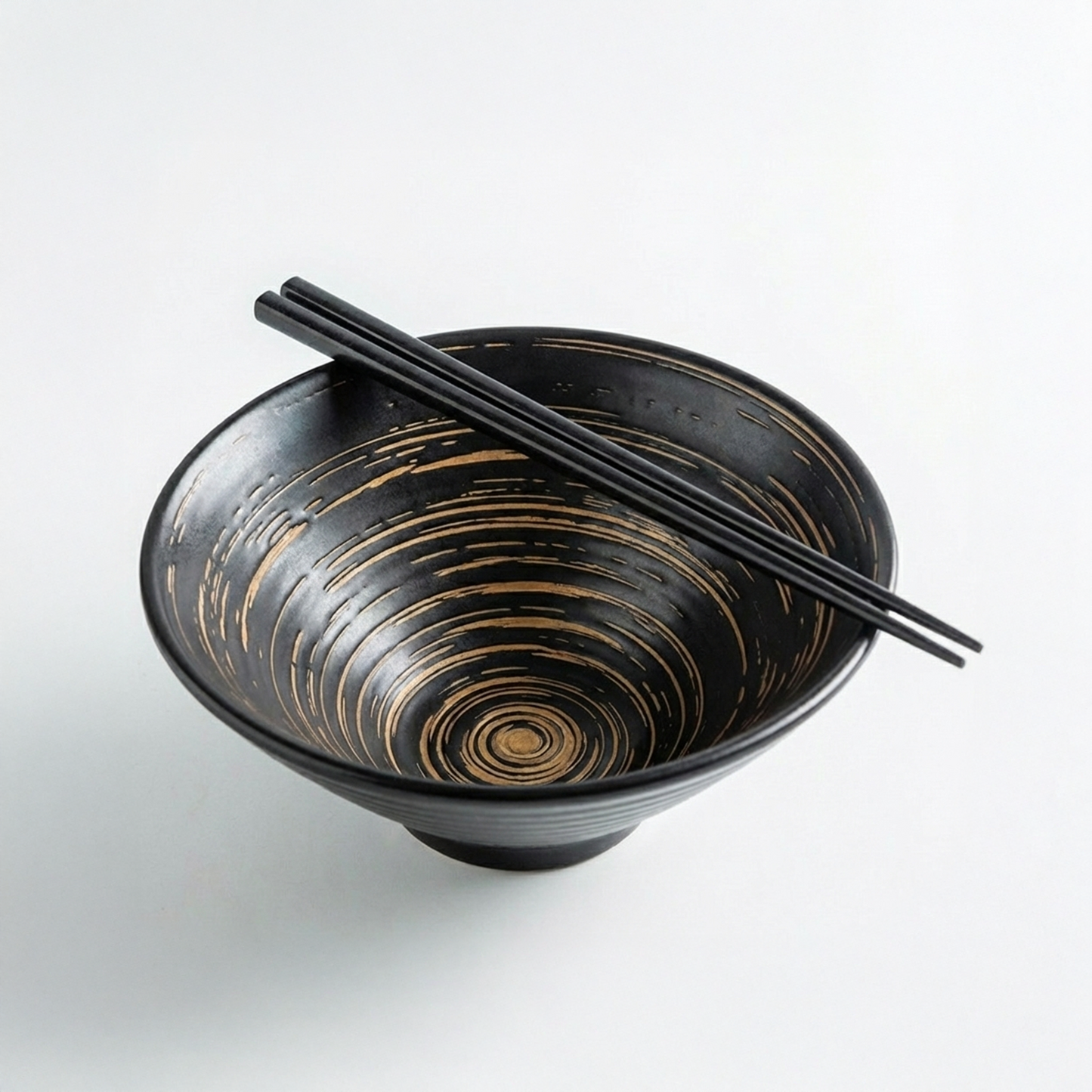 Japanese Style Ceramic Ramen Bowl Set with Chopsticks & Spoon