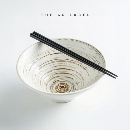 Japanese Style Ceramic Ramen Bowl Set with Chopsticks & Spoon