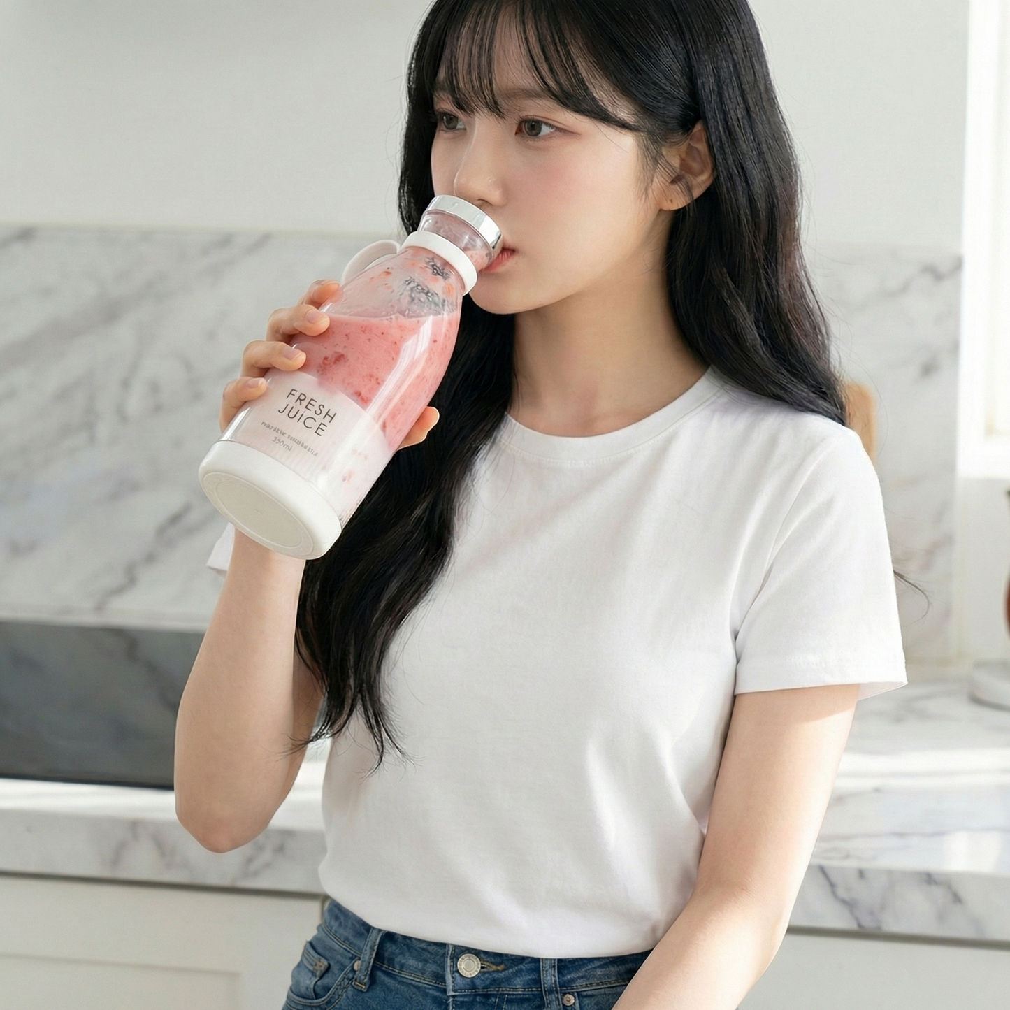 Fresh Juice Portable Blender 350ml - USB Rechargeable Mini Personal Smoothie Maker & Fruit Mixer Cup