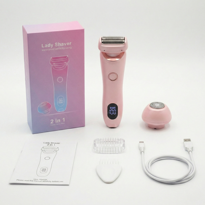 2-in-1 Women's Cordless Electric Epilator & Shaver | Painless Hair Removal Trimmer (Wet & Dry)