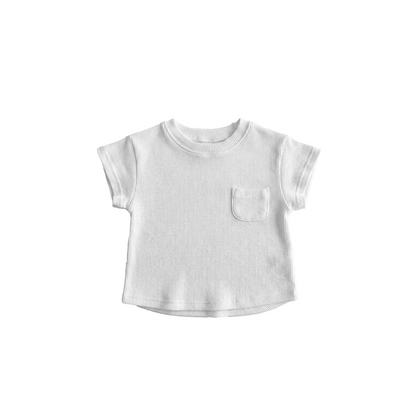 Korean Style Ribbed Cotton Baby Bodysuit & Summer Lounge Set - Unisex Neutral Infant Wear