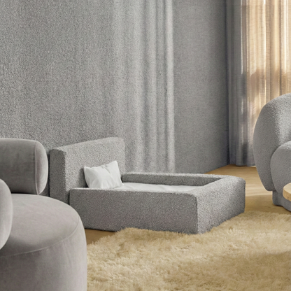 Pet Dog Bed - Bouclé Fabric Rectangular Thickened Mattress (Marshmallow)