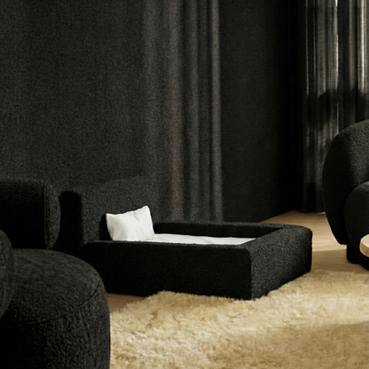 Pet Dog Bed - Bouclé Fabric Rectangular Thickened Mattress (Marshmallow)