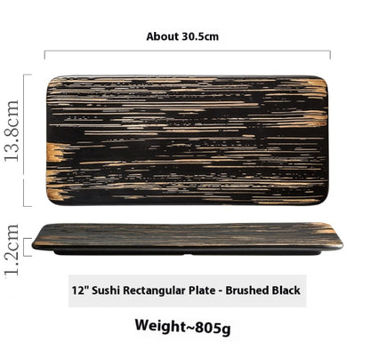 Japanese Porcelain Rectangular Sushi Plate