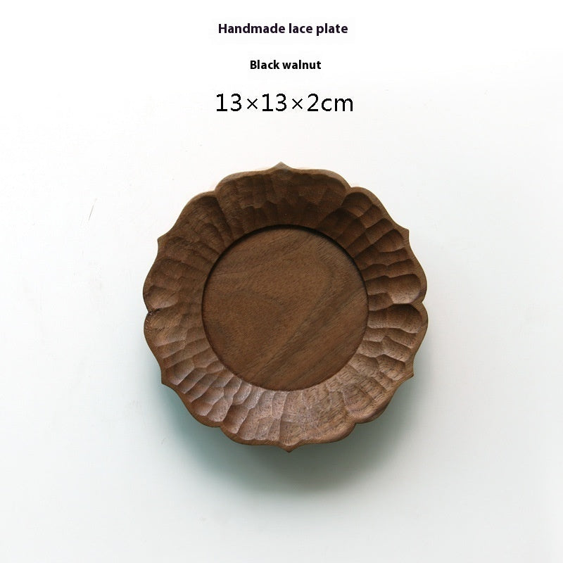 Japandi Style Artisan Wooden Lace Tray for Serving & Deco