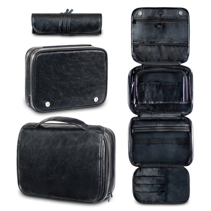 Men's Business PU Leather Toiletry Storage Bag