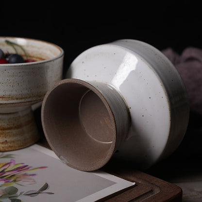 Retro Ceramic High-Footed Bowl