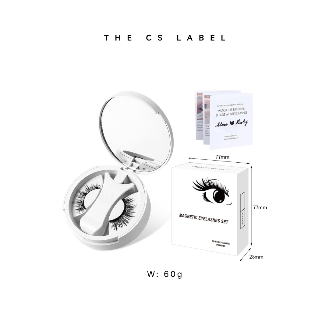 Magnetic(Glue-free) False Eyelashes Natural Makeup Tools With Applicator+Storage Case(with Mirror)