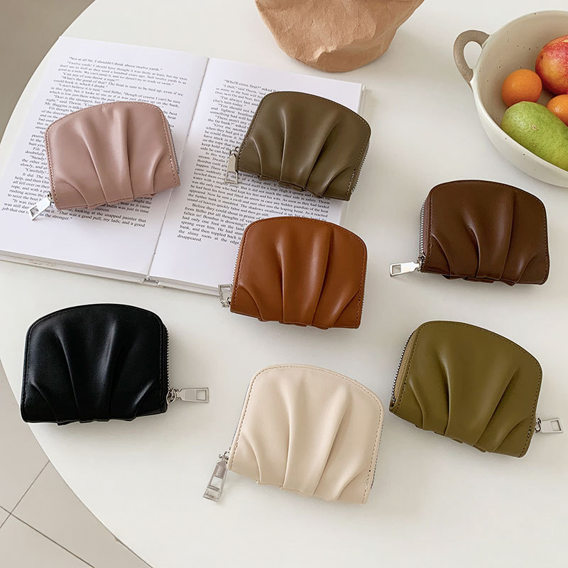 Women’s Pleated PU Leather Coin Purse