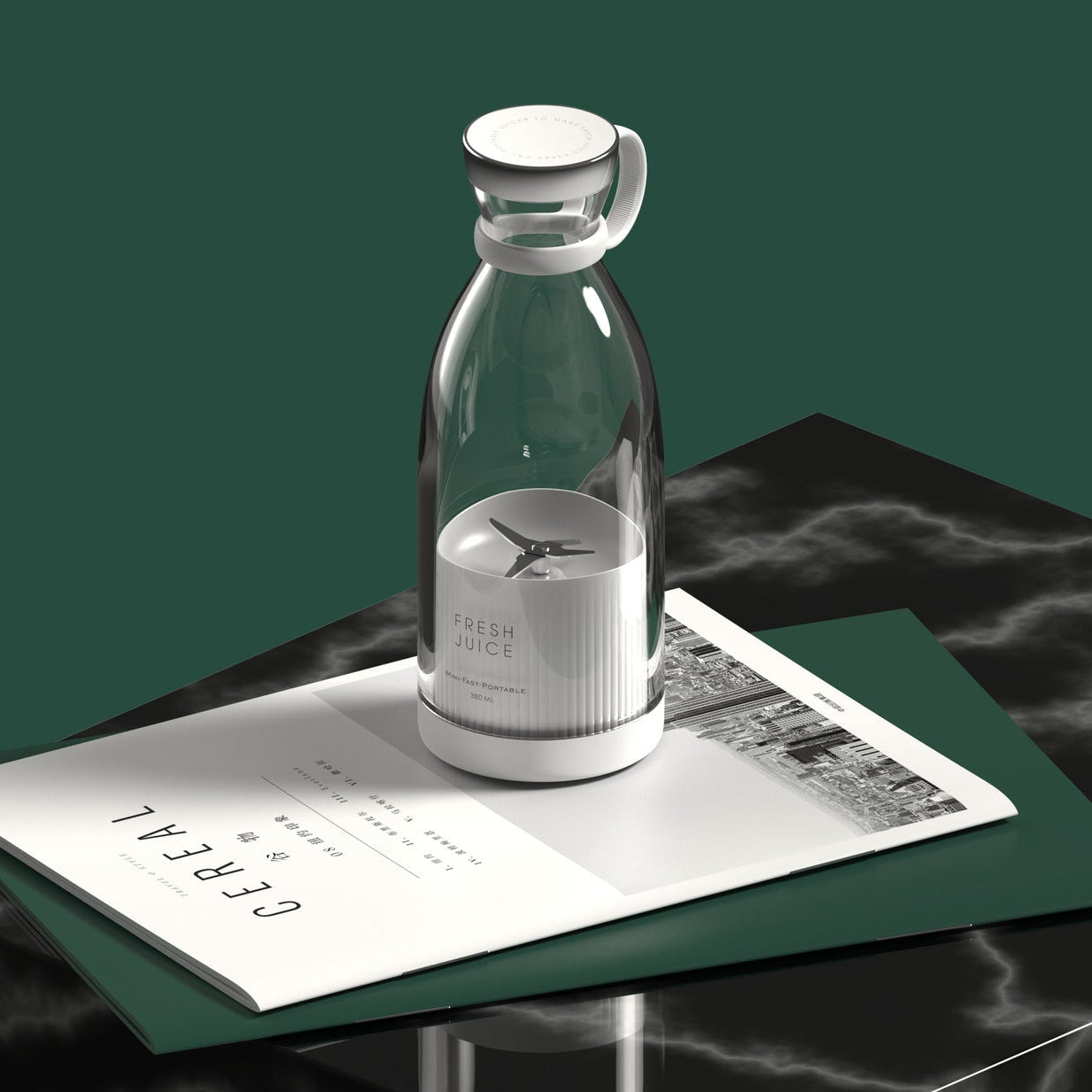 white portable blender